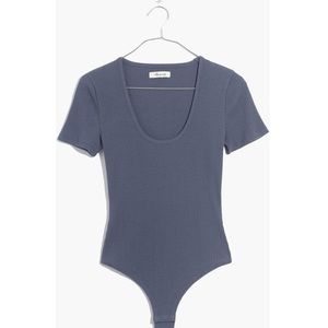 Madewell Cameo Ribbed Scoopneck Bodysuit XS NWT